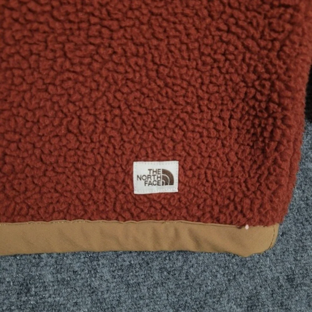 The North Face CRAGMONT Fleece Mens‎ XL 1/4 Snap Front Sherpa Rust Orange